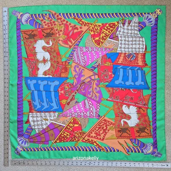 Hermès Silk Scarf Etendards et Bannières by Annie Faivre Green - Picture 7 of 14